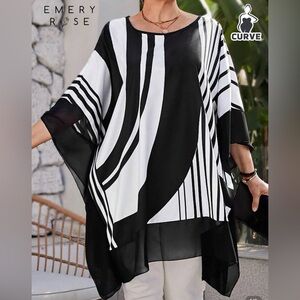 Elegant Black and White Women's Tunic